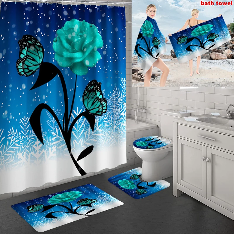Bathroom Shower Curtain Set Beach Towel Blanket Toilet Lid Cover Non-Slip Rug Mat Highly Absorbent Soft Bath Towels Home Decor
Bathroom Shower Curtain Set Beach Towel Blanket Toilet Lid Cover Non-Slip Rug Mat Highly Absorbent Soft Bath Towels Home Decor