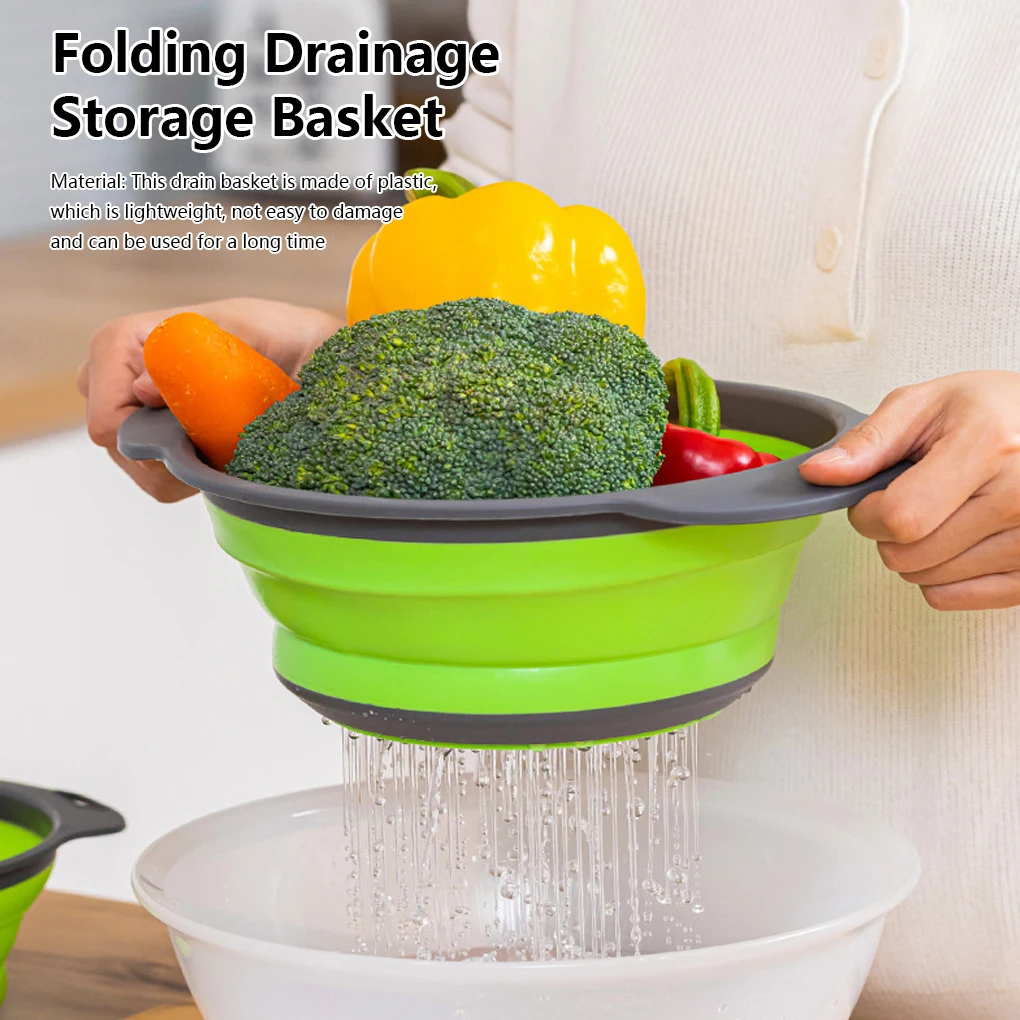 Foldable Drain Basket Colander Fruit Vegetable Washing Basket Strainer Collapsible Drainer With Handle Kitchen Storage Tools
Foldable Drain Basket Colander Fruit Vegetable Washing Basket Strainer Collapsible Drainer With Handle Kitchen Storage Tools