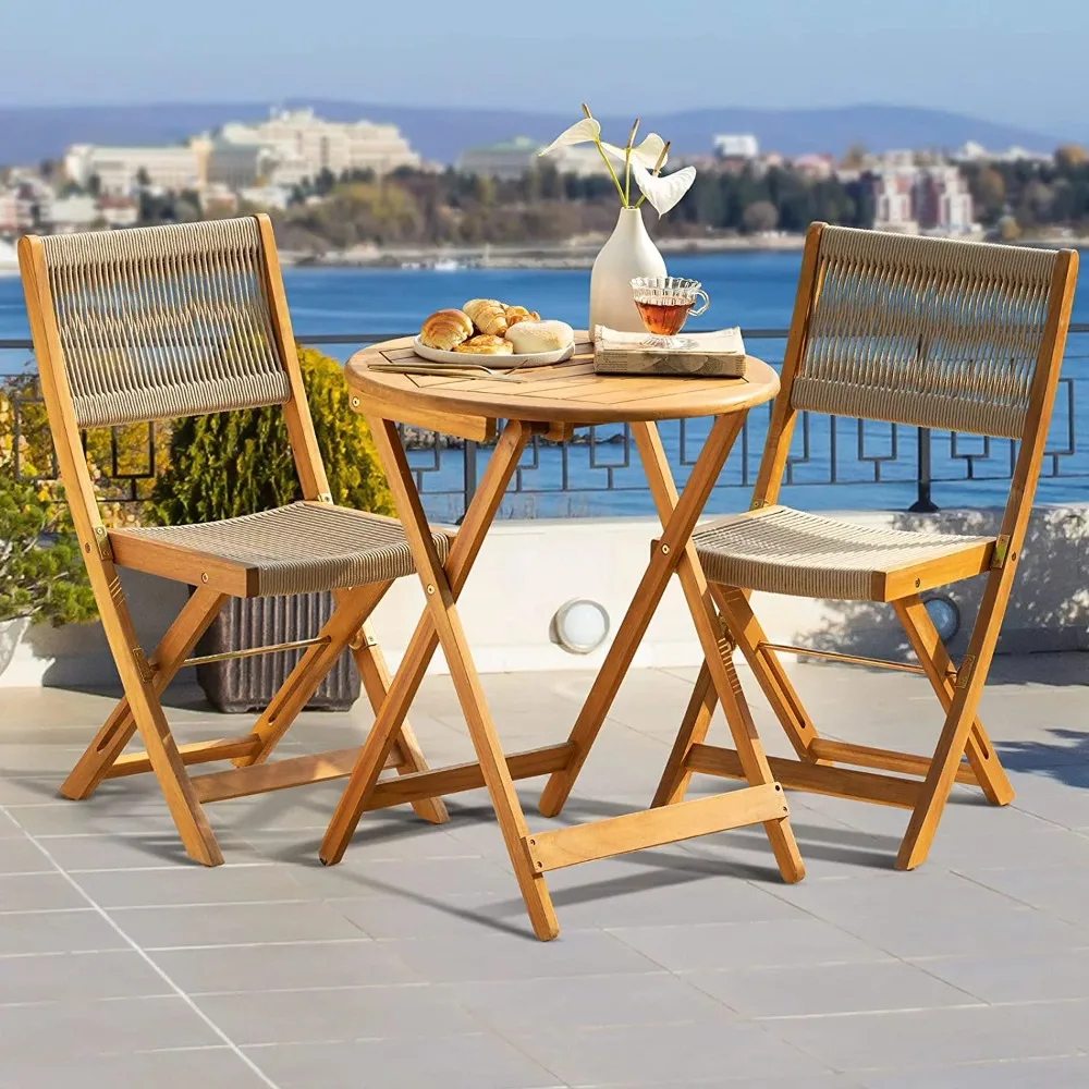 Idzo Heavy Duty 400lbs Capacity Premium Patio Bistro Set 3 Piece Outdoor, Folding Chairs with Elegant Wood Rope Design
Idzo Heavy Duty 400lbs Capacity Premium Patio Bistro Set 3 Piece Outdoor, Folding Chairs with Elegant Wood Rope Design