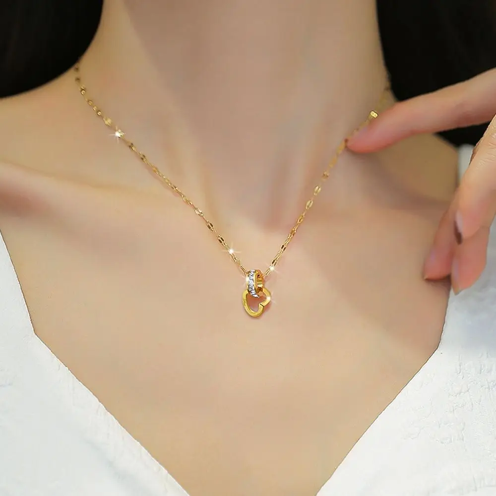 New Fashion Korean Women Geometric Heart Zircon Pendant Necklace Titanium Steel Clavicle Chain Necklace Girls Jewelry
New Fashion Korean Women Geometric Heart Zircon Pendant Necklace Titanium Steel Clavicle Chain Necklace Girls Jewelry