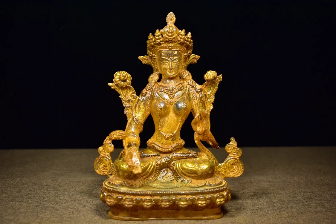 8" Tibetan Temple Collection Old Coloured glaze Seven-eyed Tara Bodhisattva Amitabha lotus platform worship buddha ornament
8" Tibetan Temple Collection Old Coloured glaze Seven-eyed Tara Bodhisattva Amitabha lotus platform worship buddha ornament