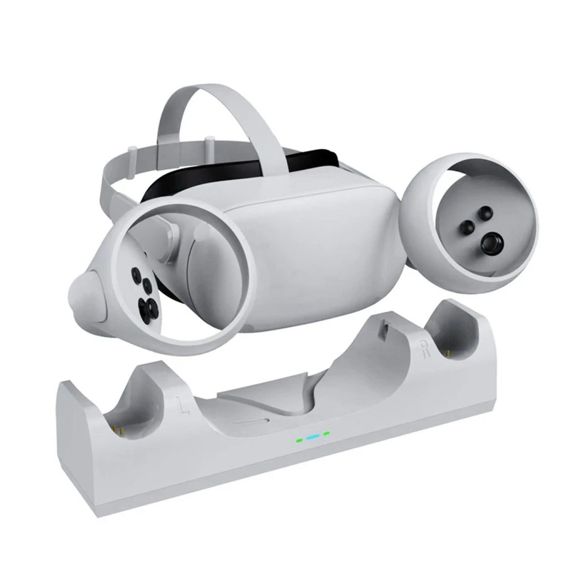 Left and Right Handle Charger VR Helmet Charging Dock Station with Safe Protection for Quest 2 VR Headset E8BE
Left and Right Handle Charger VR Helmet Charging Dock Station with Safe Protection for Quest 2 VR Headset E8BE