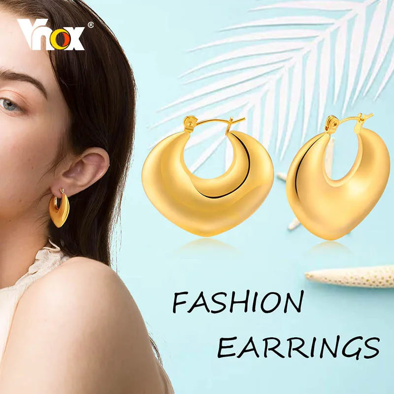 Vnox Heart Huggie for Women, Gold Color Stainless Steel Bold Heart Hoop Earrings, Classic Punk Rock Cool Girls Jewelry
Vnox Heart Huggie for Women, Gold Color Stainless Steel Bold Heart Hoop Earrings, Classic Punk Rock Cool Girls Jewelry
