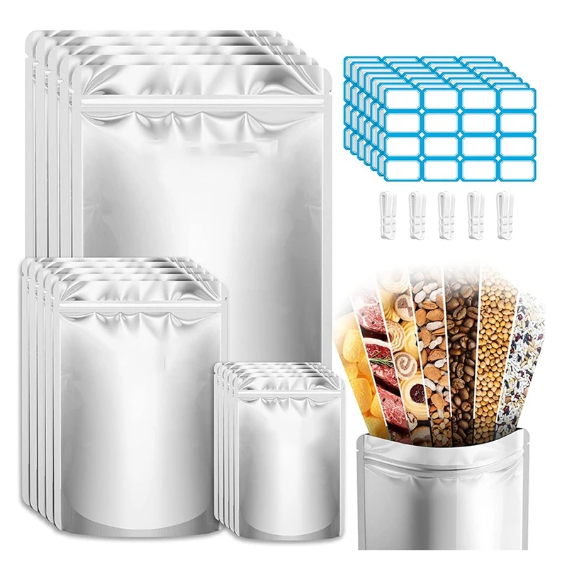 Mylar Bags 100PCS, 9.4 Mil Food Storage Bag, 1 Gallon 10X14 7X10 4X6 Stand-Up Zipper For Airtight Smell Proof Packaging
Mylar Bags 100PCS, 9.4 Mil Food Storage Bag, 1 Gallon 10X14 7X10 4X6 Stand-Up Zipper For Airtight Smell Proof Packaging