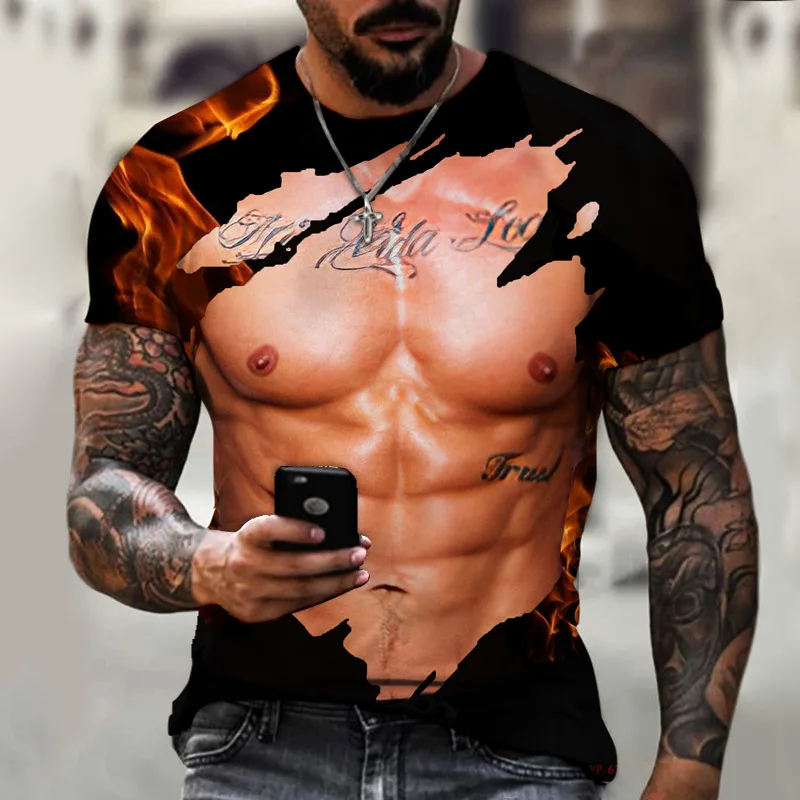 HAIBOLAN New Summer Tough Guy Tough Guy Abdominal Muscle Chest Muscle Three-dimensional 3D Printing Men's T-shirt Short Sleeve
HAIBOLAN New Summer Tough Guy Tough Guy Abdominal Muscle Chest Muscle Three-dimensional 3D Printing Men's T-shirt Short Sleeve