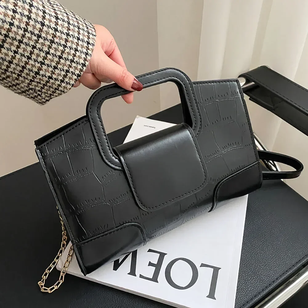 

2023 Fashion Pattern Crossbody Bag Women's New PU Leather Texture One Shoulder Bag Soft Satchels Versatile Handbag Chain
