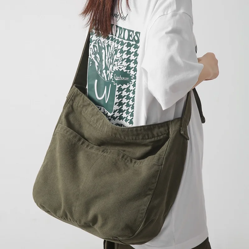 Large Capacity Crossbody Bag for Female Literary Simple Canvas Bag for College Students School Tote Bag New Lazy Wind 2023
Large Capacity Crossbody Bag for Female Literary Simple Canvas Bag for College Students School Tote Bag New Lazy Wind 2023
