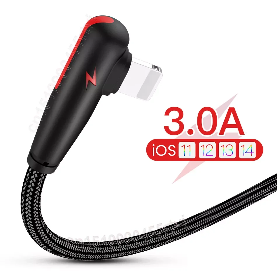 L-shape Nylon USB Cable For iPhone 13 12 11 Pro Max XS XR X 8 7 6 6S 5S se 3A Fast Charger 90 Degree USB Wire Cord Phone Cable
L-shape Nylon USB Cable For iPhone 13 12 11 Pro Max XS XR X 8 7 6 6S 5S se 3A Fast Charger 90 Degree USB Wire Cord Phone Cable