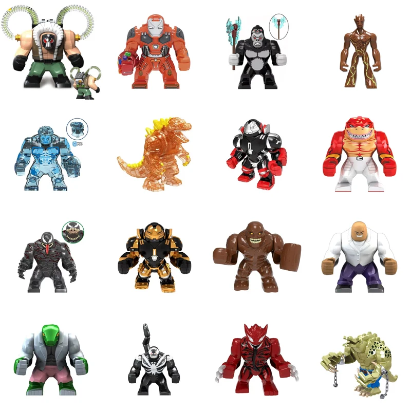 Big Size King lizard Tree Iron Riot Slammu Wolverine Bain Armor Man Kong Anti-Hulk New Large Building Block Figures Toy For Kids
Big Size King lizard Tree Iron Riot Slammu Wolverine Bain Armor Man Kong Anti-Hulk New Large Building Block Figures Toy For Kids