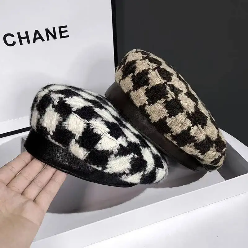 Beret for Women Autumn Winter Wool Felt Grid Cap Retro Knitted Berets Outdoor Warm Walking Newsboy Hat Fashion Plaid Flat Caps
Beret for Women Autumn Winter Wool Felt Grid Cap Retro Knitted Berets Outdoor Warm Walking Newsboy Hat Fashion Plaid Flat Caps