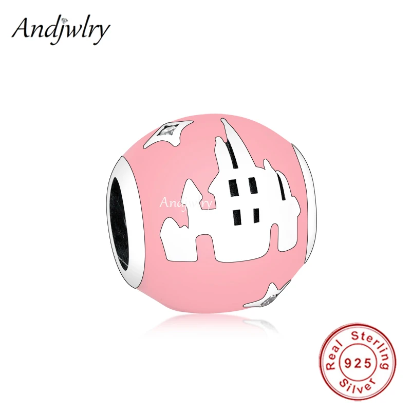 Fit Bracelet Charms Silver 925 Original Castle Pink Ball Star Bead Bracelet&Bangle Jewelry Berloque