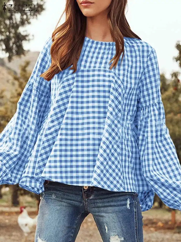 ZANZEA Stylish Women Long Sleeve Plaid Checked Blouse Spring O Neck Holiday Shirt Loose Vintage Casual Blusa Oversize Party Tops
ZANZEA Stylish Women Long Sleeve Plaid Checked Blouse Spring O Neck Holiday Shirt Loose Vintage Casual Blusa Oversize Party Tops