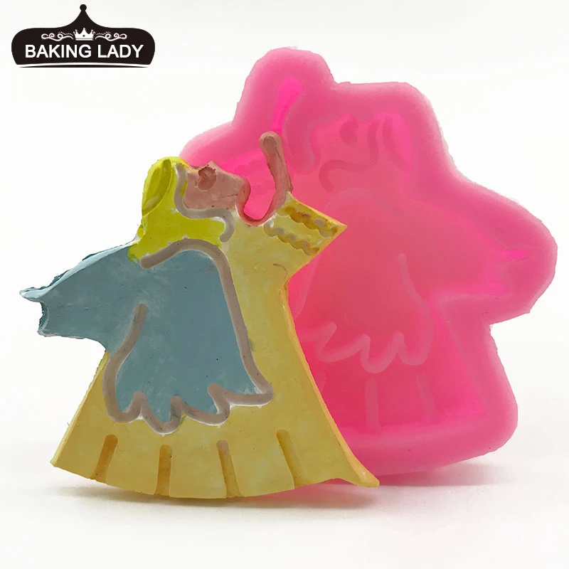 

Halloween witch angel princess silicone mold baking decoration supplies fairy tale character chocolate fondant mold