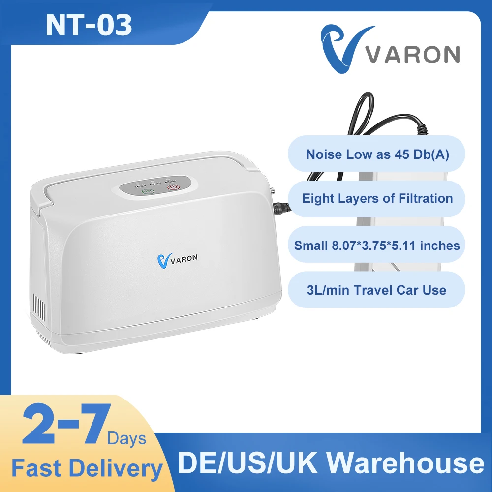 VARON 3L/Min Portable Oxygen Concentrator Low Operation Noise Oxygen Generator Travel Car Home Use Health Care Equipment 
VARON 3L/Min Portable Oxygen Concentrator Low Operation Noise Oxygen Generator Travel Car Home Use Health Care Equipment