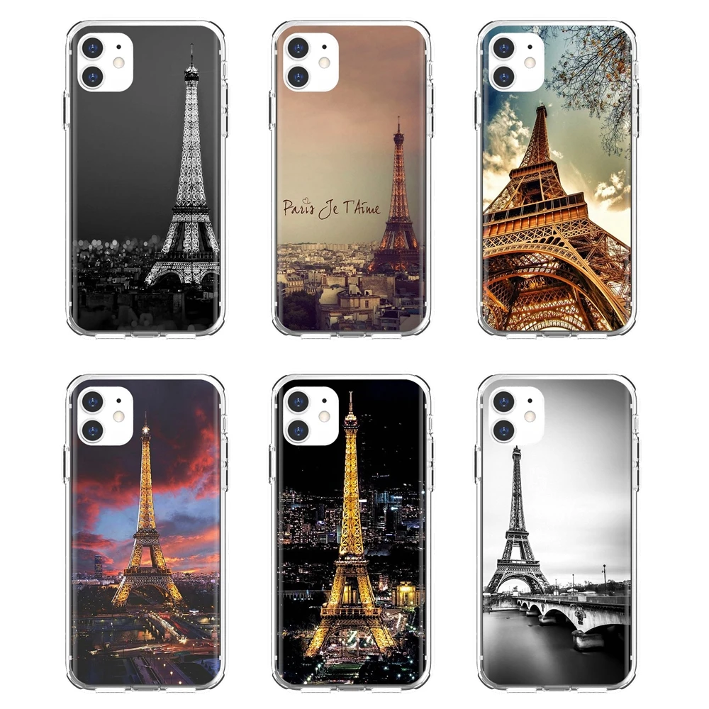 

paris-france-eiffel-tower-Night-Art For iPhone 10 11 12 13 Mini Pro 4S 5S SE 5C 6 6S 7 8 X XR XS Plus Max 2020 TPU Shell Case