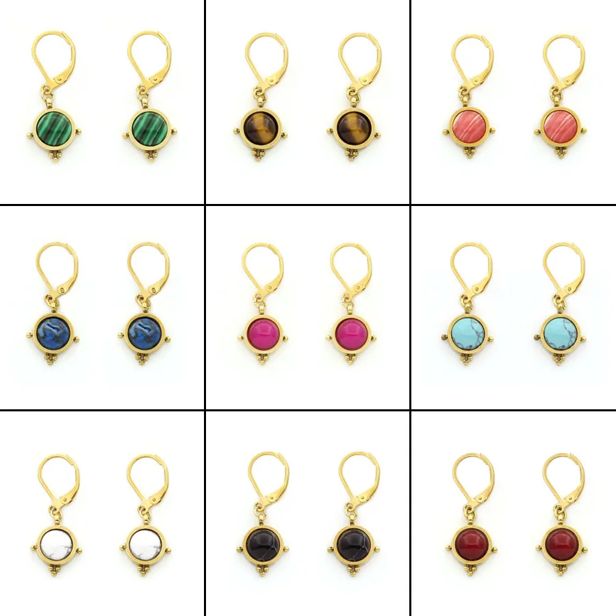 Vintage Bohemian natural Stone Pendant Round Drop Earrings For Women Stainless Steel Unusual Earrings 2023 Trend Jewelry Female
Vintage Bohemian natural Stone Pendant Round Drop Earrings For Women Stainless Steel Unusual Earrings 2023 Trend Jewelry Female