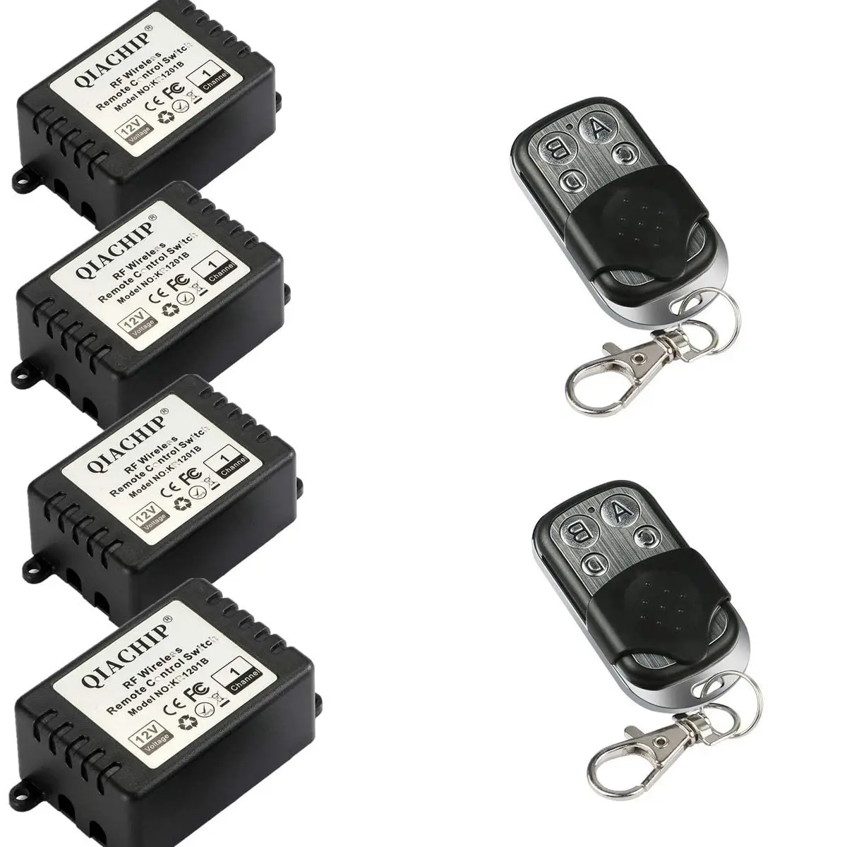 DC 12V 1CH 433Mhz RF Wireless Relay Remote Control Light Momentary Switch Transmitter with Receiver 4 Relays
DC 12V 1CH 433Mhz RF Wireless Relay Remote Control Light Momentary Switch Transmitter with Receiver 4 Relays