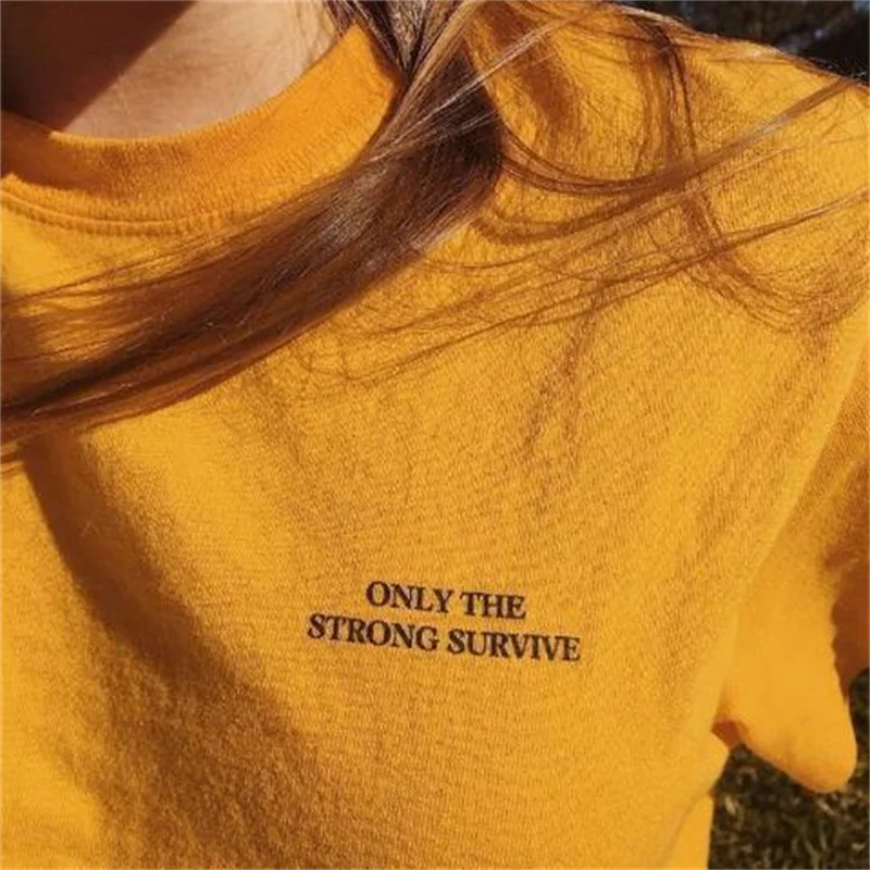 Only The Strong Survive TeeShort Sleeve T-shirts Aesthetic Vintage Kawaii 90s Women's Shirt Anime Blouses White T-shirt
Only The Strong Survive TeeShort Sleeve T-shirts Aesthetic Vintage Kawaii 90s Women's Shirt Anime Blouses White T-shirt