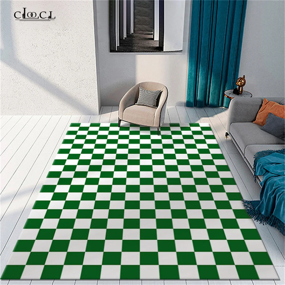 

Color Plaid Carpet Living Room Bedroom Flannel Rug Anti-skid Entry Door Mats Household Bedside Rugs Mat Decorate The Rental Room