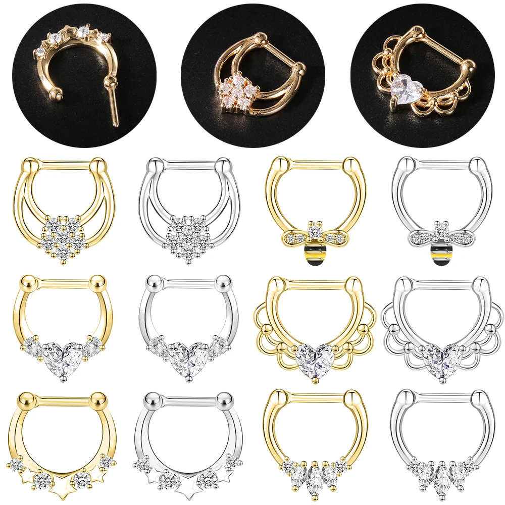 AOEDEJ 16G Copper Septum Piercing Zircon Heart Nose Ring Women Helix Earring Bee Hoop Earrings Septum Clicker Cartilage Jewelry
AOEDEJ 16G Copper Septum Piercing Zircon Heart Nose Ring Women Helix Earring Bee Hoop Earrings Septum Clicker Cartilage Jewelry