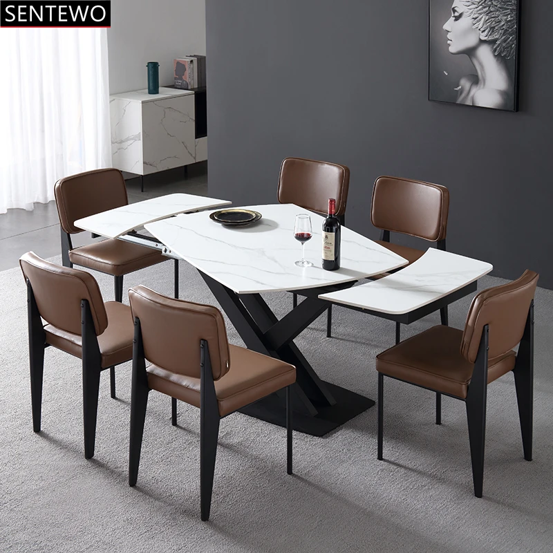 Ltalian Extendable Rock Slab Dining Table Set 6 Chairs Carbon Steel Base Faux Marble Folding Tables Chair Meubles De Cuisine
Ltalian Extendable Rock Slab Dining Table Set 6 Chairs Carbon Steel Base Faux Marble Folding Tables Chair Meubles De Cuisine