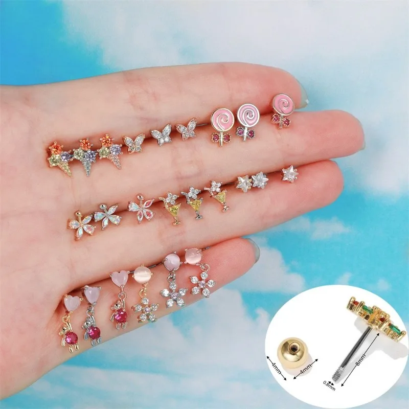 1Piece Stud Earring for Women Grils Jewelry, Cubic Zirconia Flower Heart Shaped Stainless Steel Earrings, 8mm Bar
1Piece Stud Earring for Women Grils Jewelry, Cubic Zirconia Flower Heart Shaped Stainless Steel Earrings, 8mm Bar