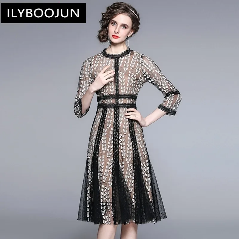 Women Elegant Embroidery Dress Festa High Quality Wedding Cocktail Party Robe Femme Vintage Designer Mesh Vestidos
Women Elegant Embroidery Dress Festa High Quality Wedding Cocktail Party Robe Femme Vintage Designer Mesh Vestidos
