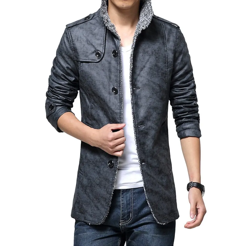 Winter Warm smart casual Jacket Men Solid Long Sleeve Faux PU Leather Coat Stand Collar Thick Slim Fit Men Jacket Trench Coats
Winter Warm smart casual Jacket Men Solid Long Sleeve Faux PU Leather Coat Stand Collar Thick Slim Fit Men Jacket Trench Coats