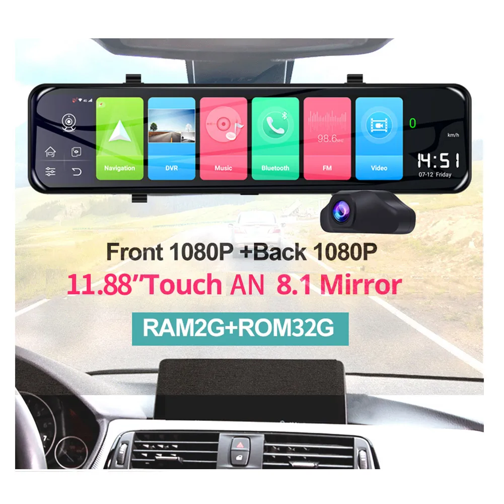 Видеорегистратор HD 1080P, Android 8,1, 12 дюймов, ADAS, IPS, сенсорный экран, Автомобильный видеорегистратор, камера заднего вида
Видеорегистратор HD 1080P, Android 8,1, 12 дюймов, ADAS, IPS, сенсорный экран, Автомобильный видеорегистратор, камера заднего вида