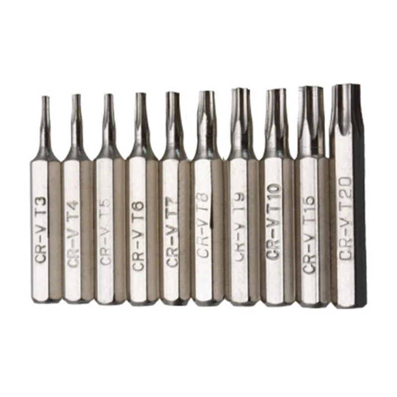 10pcs/set 28mm Screwdriver Bit T3-T20 Torx Head For Repair Maintenance Electronic Equipment Power Tool Accessories
10pcs/set 28mm Screwdriver Bit T3-T20 Torx Head For Repair Maintenance Electronic Equipment Power Tool Accessories