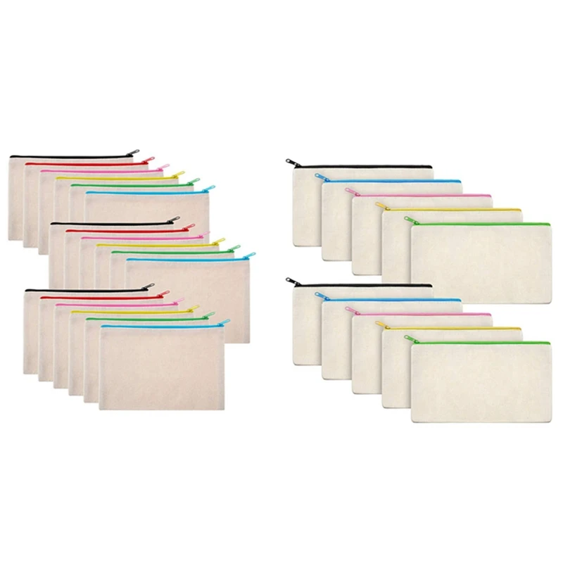 28Pcs Canvas Makeup Bag Cosmetic Bag Toiletry Pouch Pen Coin Bag With Zipper - 10Pcs Color & 18Pcs Beige
28Pcs Canvas Makeup Bag Cosmetic Bag Toiletry Pouch Pen Coin Bag With Zipper - 10Pcs Color & 18Pcs Beige