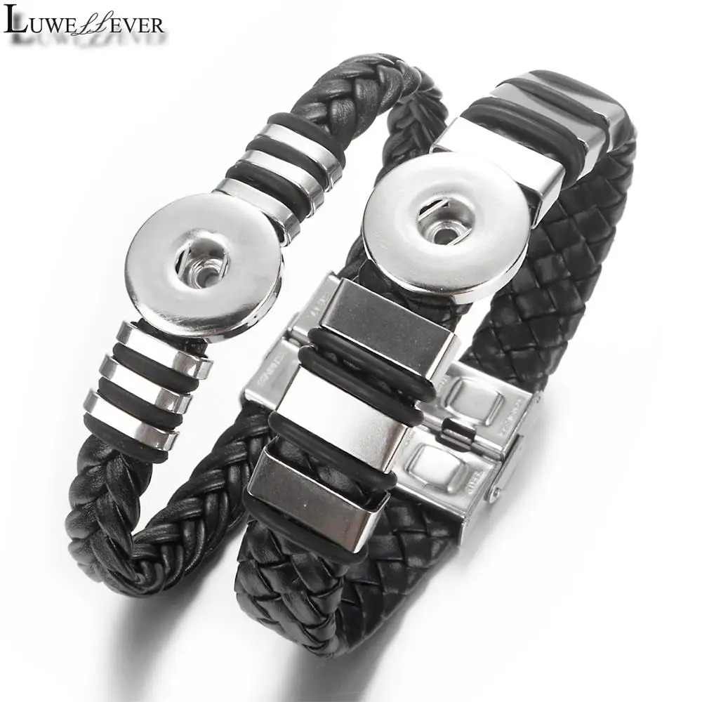 Stainless Steel Black Weave 312 Pu Leather Fit 18mm Snap Button Bangle Bracelet Charm Jewelry For Women Men Gift 21cm 20cm
Stainless Steel Black Weave 312 Pu Leather Fit 18mm Snap Button Bangle Bracelet Charm Jewelry For Women Men Gift 21cm 20cm