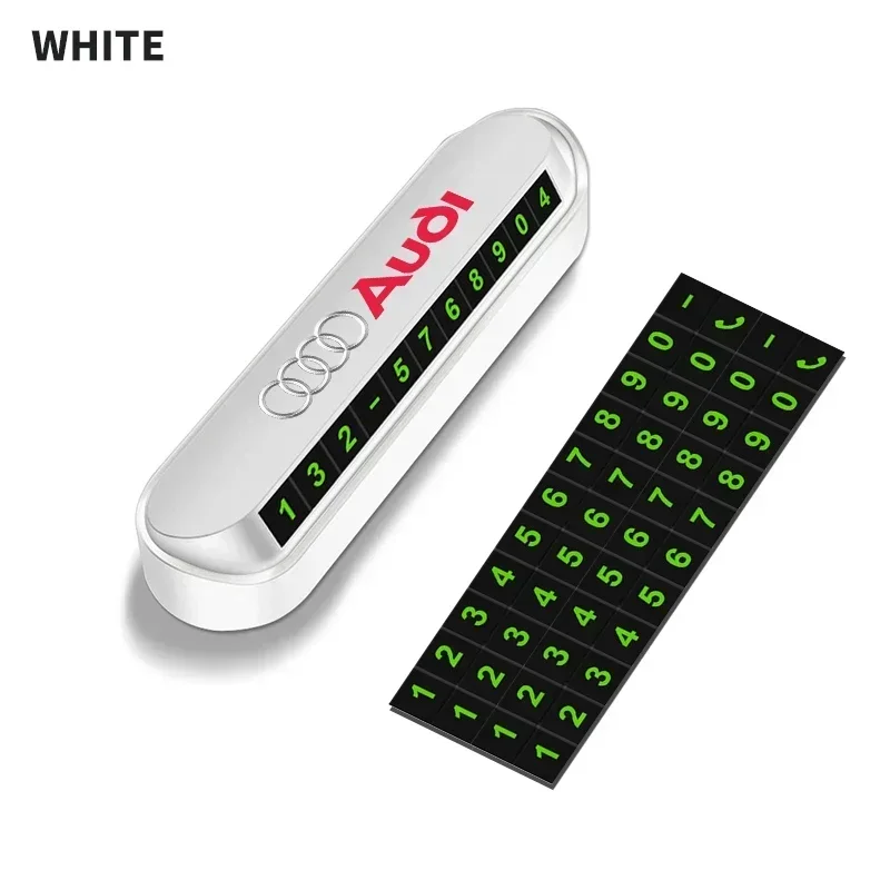 Автомобильная Временная парковочная карточка для AUDI, номерной знак телефона, наклейка для Audi Sport Sline A4 TT A6 A3 A8 Q3 Q5 Q7 Q8, аксессуары
Автомобильная Временная парковочная карточка для AUDI, номерной знак телефона, наклейка для Audi Sport Sline A4 TT A6 A3 A8 Q3 Q5 Q7 Q8, аксессуары
