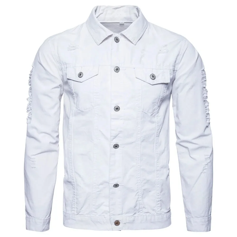 Мужская джинсовая однобортная куртка, коричневая Повседневная однотонная куртка с накладными карманами
Мужская джинсовая однобортная куртка, коричневая Повседневная однотонная куртка с накладными карманами