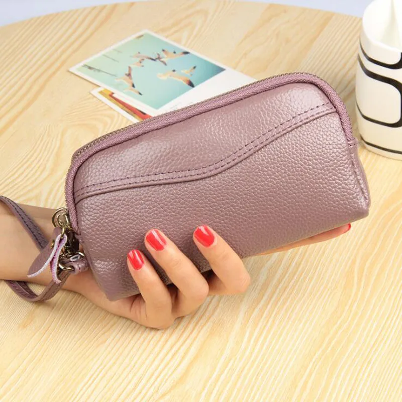 Genuine Leather Women Wallets High Quality Female Double Zipper Clutch Purse Wristlet Money Purses Phone Bag With Wrist Strap
Genuine Leather Women Wallets High Quality Female Double Zipper Clutch Purse Wristlet Money Purses Phone Bag With Wrist Strap