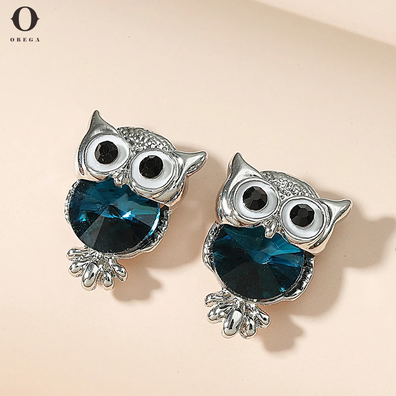 Obega Fashion Cute Charms Silver Color Crystal Rhinestone Owl Stud Earrings For Women Girl Wedding Brincos Animal Jewelry Gifts
Obega Fashion Cute Charms Silver Color Crystal Rhinestone Owl Stud Earrings For Women Girl Wedding Brincos Animal Jewelry Gifts