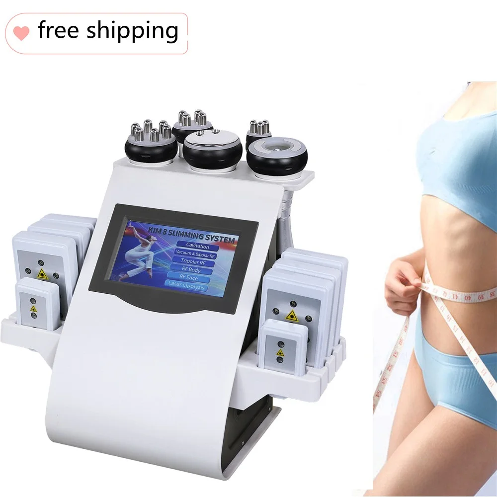 Новый 6 в 1 2022 40K кавитационный вакуумный радиочастотный лазер 8 колодок Lipo Лазерный Аппарат для похудения для домашнего использования 
Новый 6 в 1 2022 40K кавитационный вакуумный радиочастотный лазер 8 колодок Lipo Лазерный Аппарат для похудения для домашнего использования