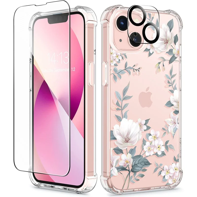 Disney for iPhone 13 Case 6.1 Inch, with Tempered Glass Screen Protector + Camera Lens Protector Clear Flower S
Disney for iPhone 13 Case 6.1 Inch, with Tempered Glass Screen Protector + Camera Lens Protector Clear Flower S