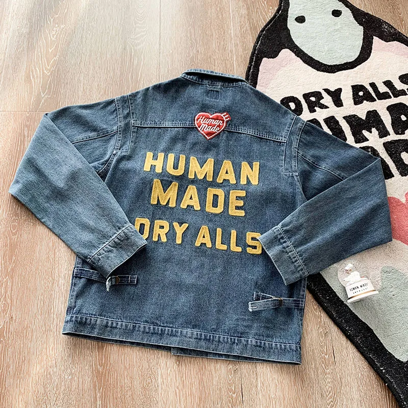HUMAN MADE Denim Jacket Vintage Loose Men Women Embroidered Human Made Couple Denim Top
HUMAN MADE Denim Jacket Vintage Loose Men Women Embroidered Human Made Couple Denim Top