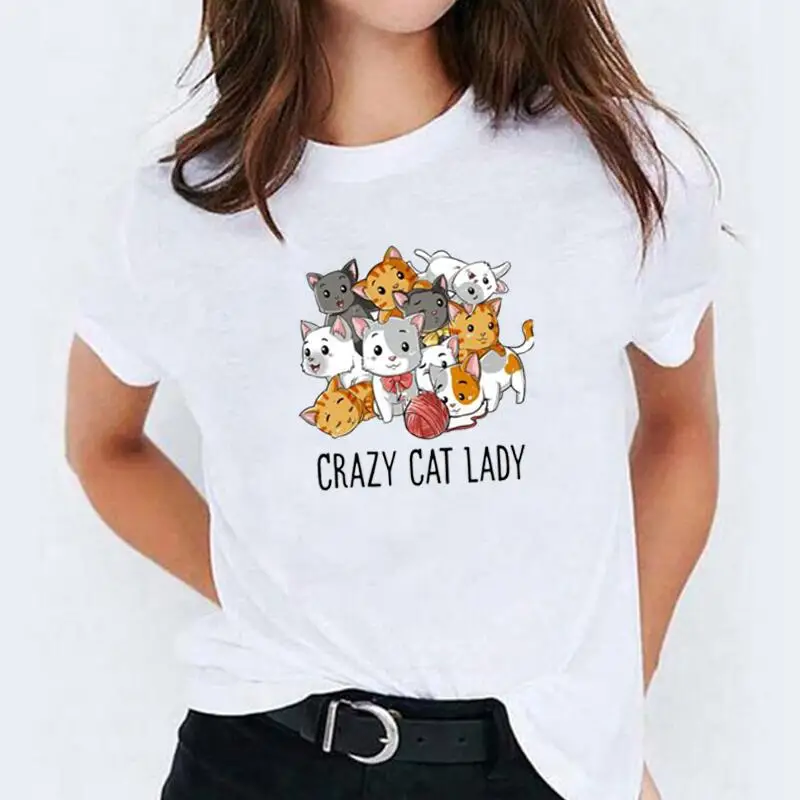 Summer Short Sleeve Tshirt Casual Harajuku Shirt Tee Shirt Femme Funny Cute Cats Kitty Print T Shirt Women Tops Camiseta Mujer
Summer Short Sleeve Tshirt Casual Harajuku Shirt Tee Shirt Femme Funny Cute Cats Kitty Print T Shirt Women Tops Camiseta Mujer