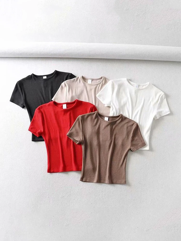 Fashion Casual 2023 Summer Woman Slim Fit t-shirt tight Cotton Short-Sleeve O-neck tee Crop Tops
Fashion Casual 2023 Summer Woman Slim Fit t-shirt tight Cotton Short-Sleeve O-neck tee Crop Tops