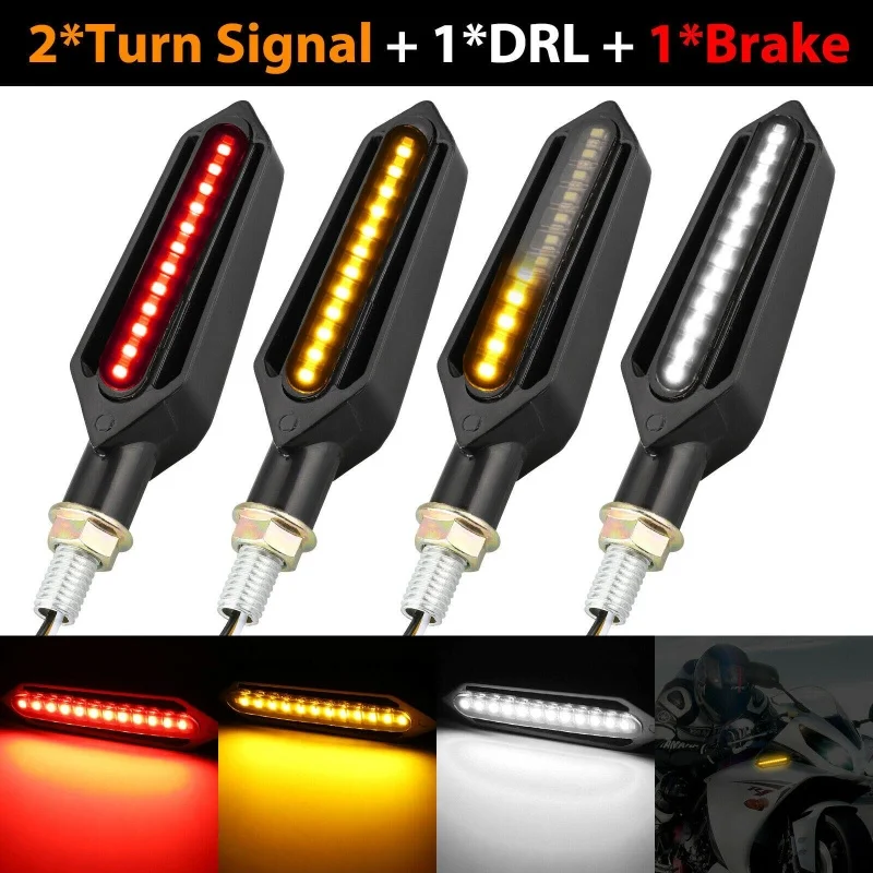 4PCS Motorcycle Turn Signal Light 24 LED Brake Indicator Lamp Flashing Flowing Daytime Running Light
4PCS Motorcycle Turn Signal Light 24 LED Brake Indicator Lamp Flashing Flowing Daytime Running Light