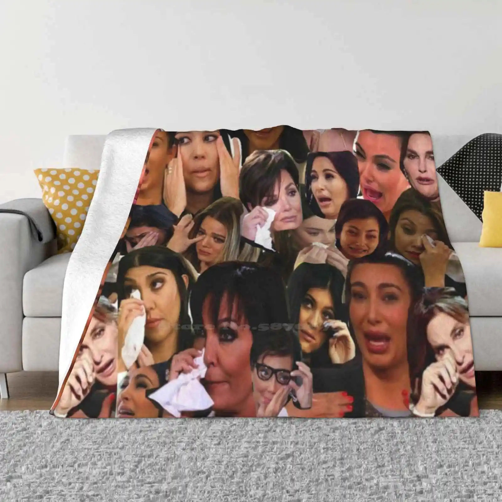 

Kardashian'S Crying Collage Top Quality Comfortable Bed Sofa Soft Blanket Kendall Jenner Kylie Khloe Kourtney Caitlyn