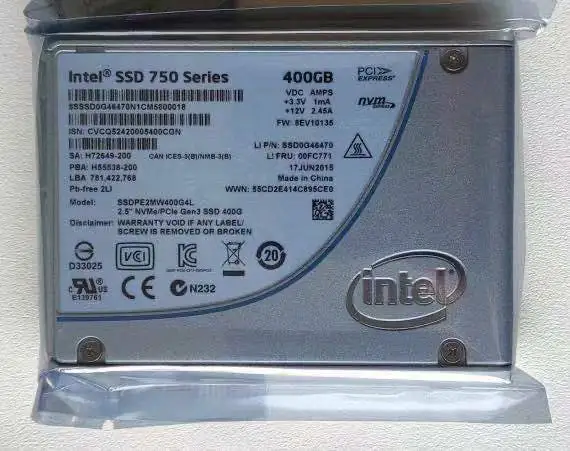 

SSD-накопитель INTEL 400 ГБ Серии U.2 750 Nvme Pcie 3,0x4 SSDPE2MW400G4L 00FC771 8EV10135