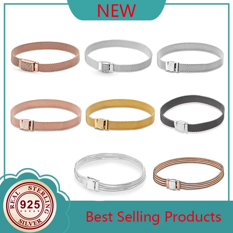 New Hot 925 Sterling Silver Woven Mesh Original Women's Pan Bracelet Is Suitable For Original Pandora Beads Jewelry
New Hot 925 Sterling Silver Woven Mesh Original Women's Pan Bracelet Is Suitable For Original Pandora Beads Jewelry