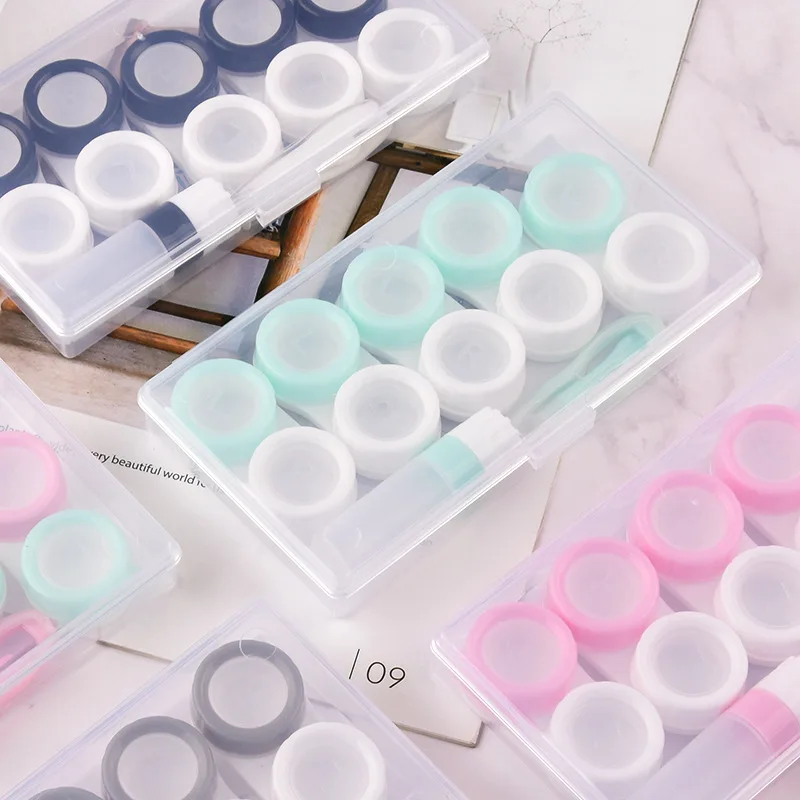 

5Pairs Contact Lens Case Container Eye Contacts Women Travel Contact Lenses Case Leakproof Kit Holder Box Eyewear Box Easy Carry