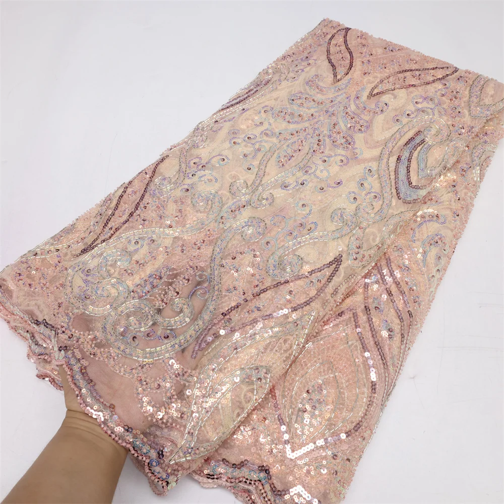 Sequins Embroidery French Mesh Lace Fabric Latest African Handmade Nigeria Beads Tulle Lace Fabrics For Party 5Yards LY1762
Sequins Embroidery French Mesh Lace Fabric Latest African Handmade Nigeria Beads Tulle Lace Fabrics For Party 5Yards LY1762
