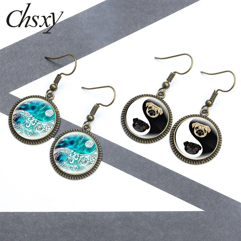 Tai Ji Yin Yang Earring Vintage Punk Fish Hook Dangle Glass Drop Earring Women Tai Chi Gossip Black White Statement Jewelry Gift
Tai Ji Yin Yang Earring Vintage Punk Fish Hook Dangle Glass Drop Earring Women Tai Chi Gossip Black White Statement Jewelry Gift