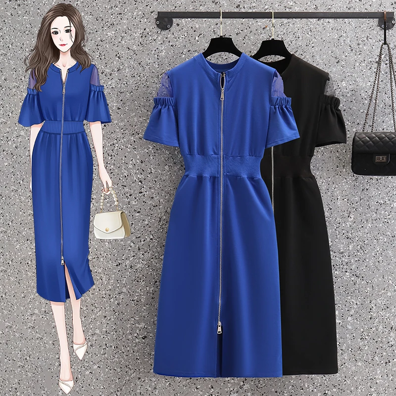 COIGARSAM Women's Summer Dress 2022 New Fashion Casual Black Blue Dresses Dropshipping 
COIGARSAM Women's Summer Dress 2022 New Fashion Casual Black Blue Dresses Dropshipping