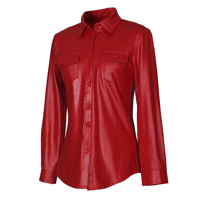 European and American-Style Nightclub Ladies Sexy Women's PU Leather Comfortable Breathable Long-Sleeve Shirt Hot Selling
European and American-Style Nightclub Ladies Sexy Women's PU Leather Comfortable Breathable Long-Sleeve Shirt Hot Selling